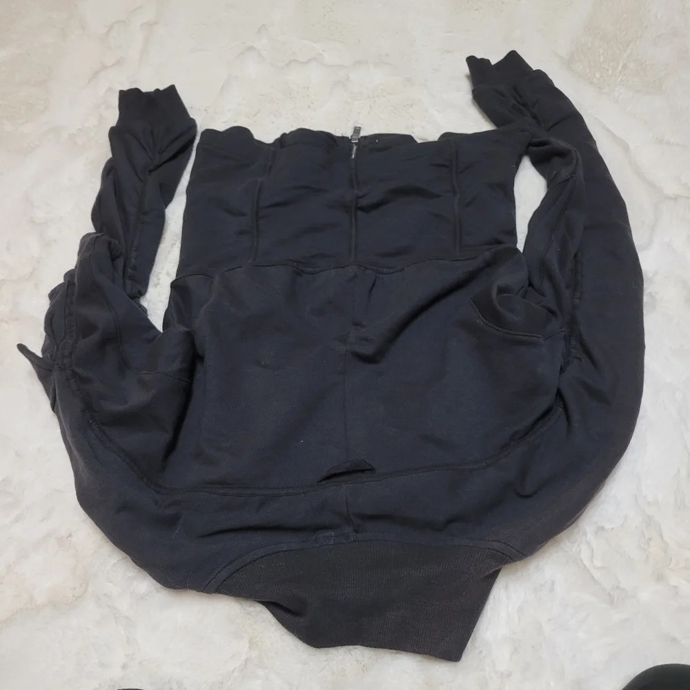 Free People Movement Women's S Foundation Jacket Zip Up Black Grey Cotton - Picture 9 of 9